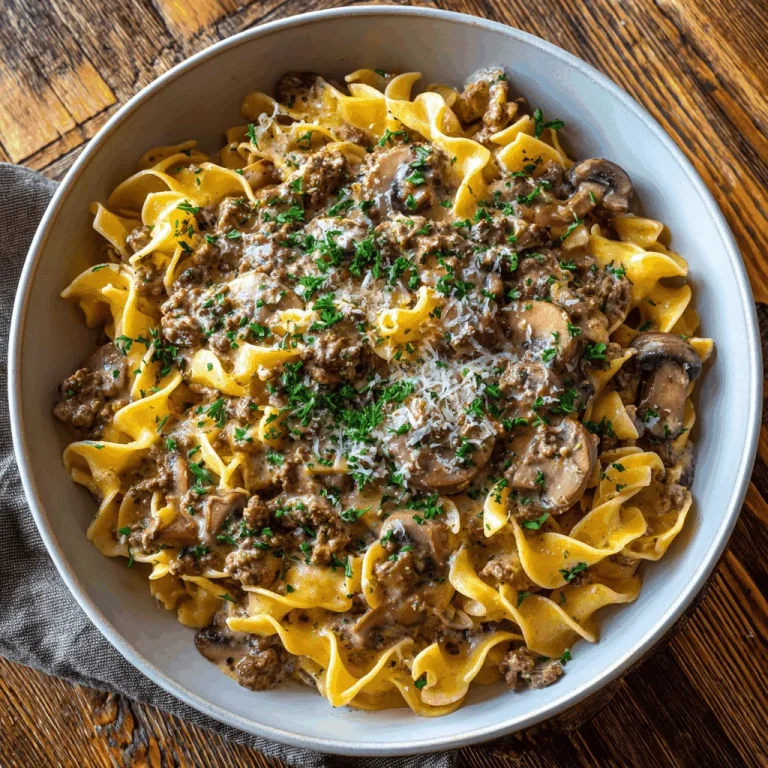 A delicious plate of Ground Beef Stroganoff