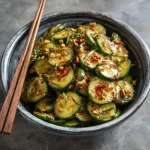 A delicious plate of Spicy Asian Cucumber Salad