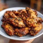 A delicious plate of Easy Air Fryer Chicken Wings
