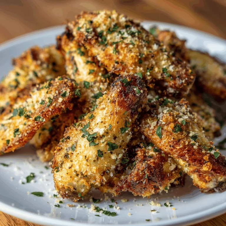 Why These Garlic Parmesan Air Fried Chicken Wings Steal the Show A delicious plate of Garlic Parmesan Crispy Air Fried Chicken Wings