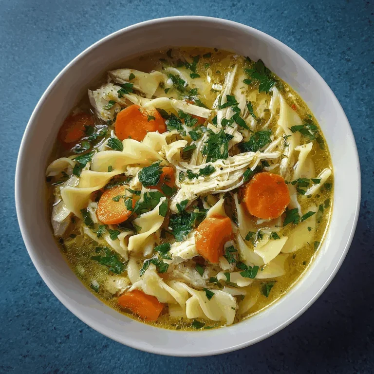 A delicious plate of Easy and Comforting Leftover Rotisserie Chicken Noodle Soup