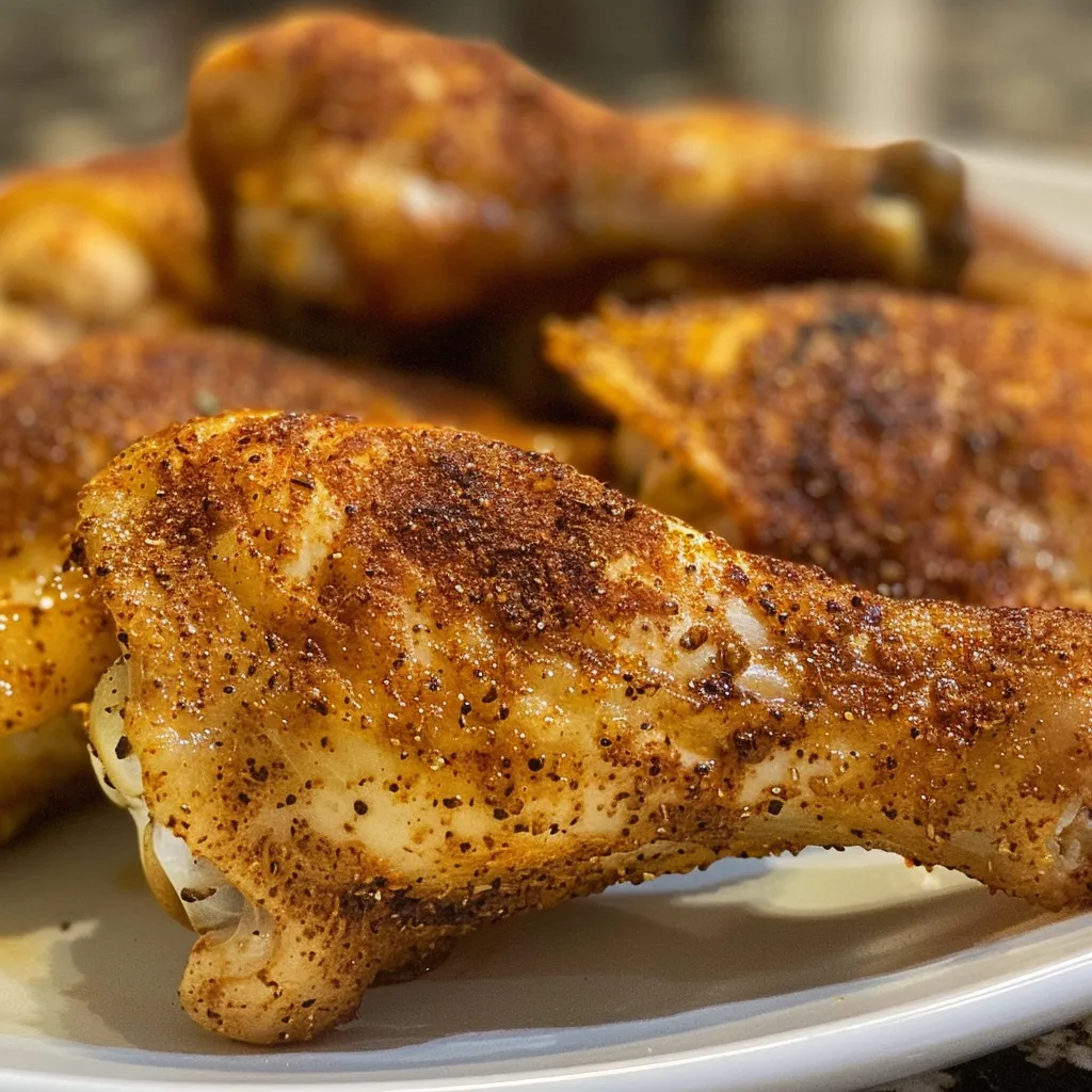 Close-up view of cooked boneless skinless chicken thighs with a crispy exterior and juicy texture.
