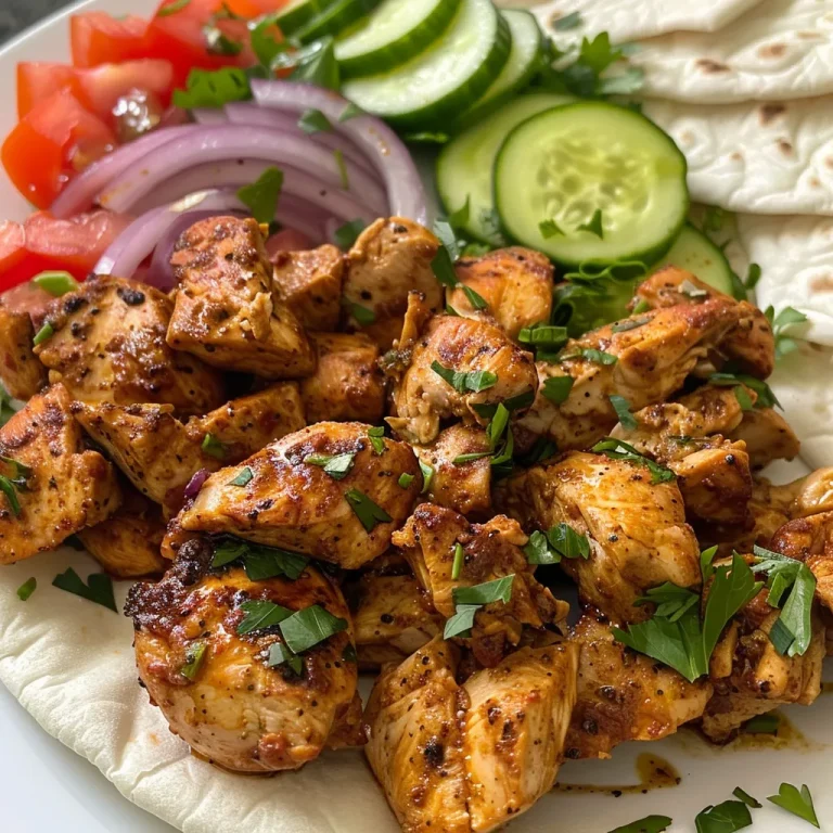 Close-up view of a juicy Chicken Shawarma wrapped in pita with garlic sauce.