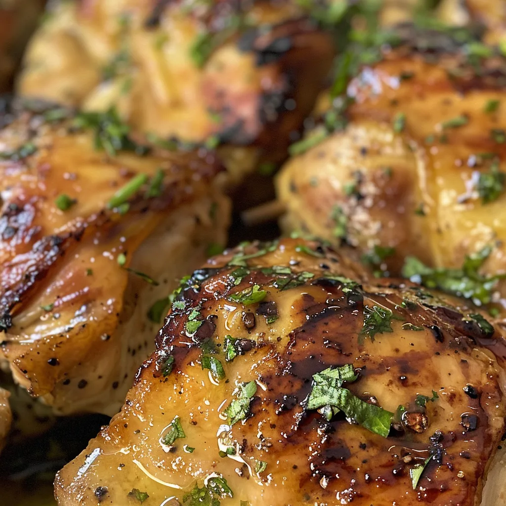 Side view of a collection of succulent chicken dishes with vibrant colors and textures.