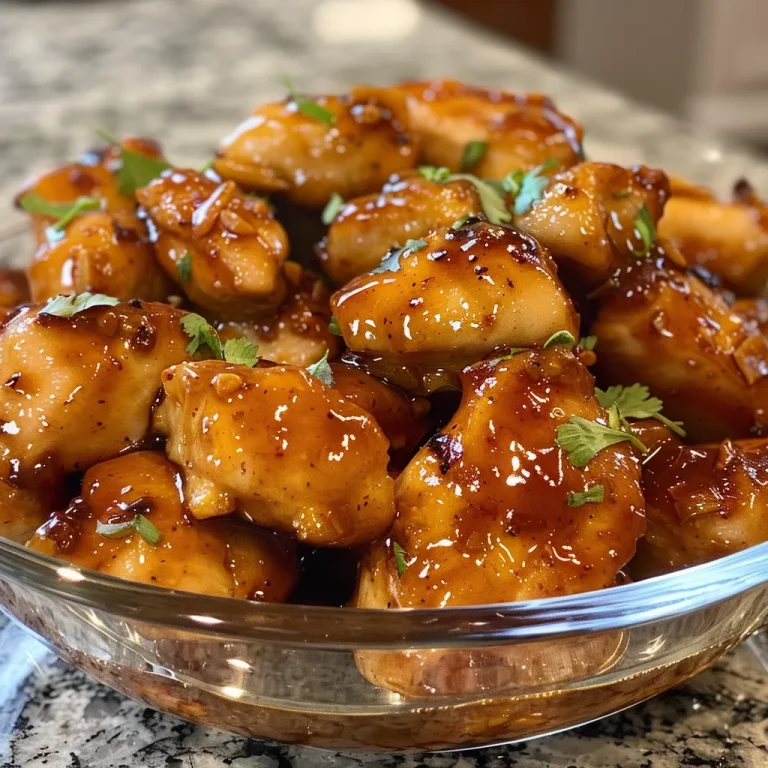 The Finger-Lickin’ Chicken Recipe That Brings the Heat and Sweet Close-up view of juicy sweet spicy sticky chicken on a plate.