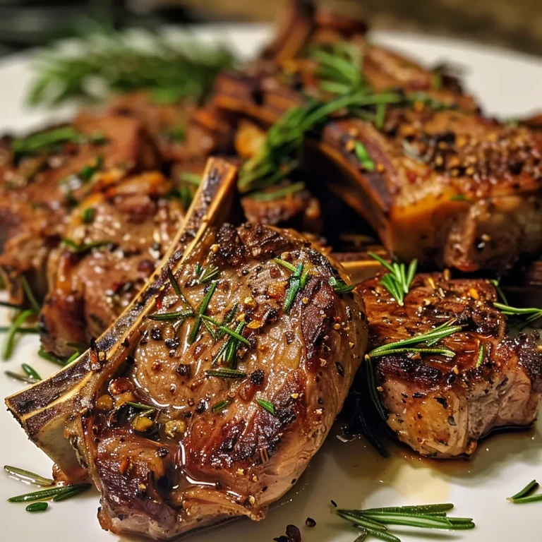 The Lamb Chops That Whisper Stories of Rustic Gatherings Close-up view of juicy lamb chops infused with rosemary and garlic.