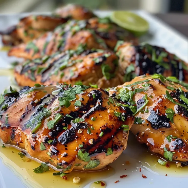 Juicy Sweet Chili Lime Grilled Chicken breast with a glazed finish.