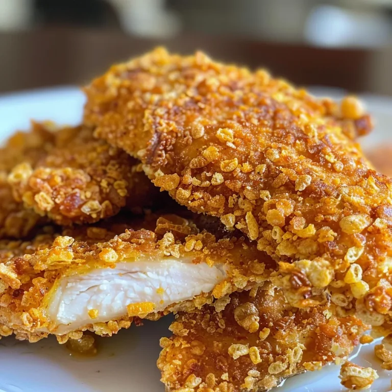 Close-up image of golden-brown Cornflake Chicken Tenders.