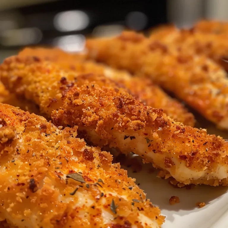 Close-up view of juicy oven-baked unbreaded chicken tenders on a white plate.