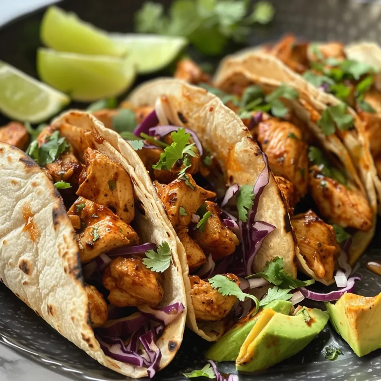 Tacos That Ignite Your Taste Buds: A Sweet and Spicy Journey Close-up of Honey Chipotle Chicken Tacos topped with avocado and cilantro.