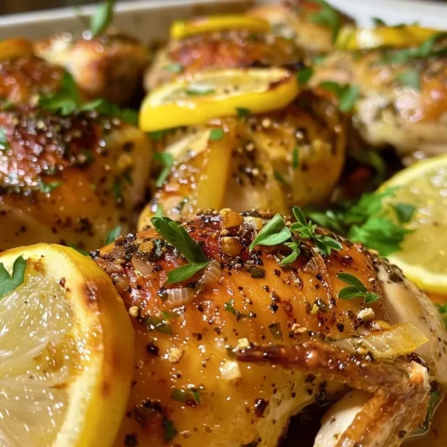 Close-up view of tender Garlic Butter Chicken, highlighting juicy slices and herbs.