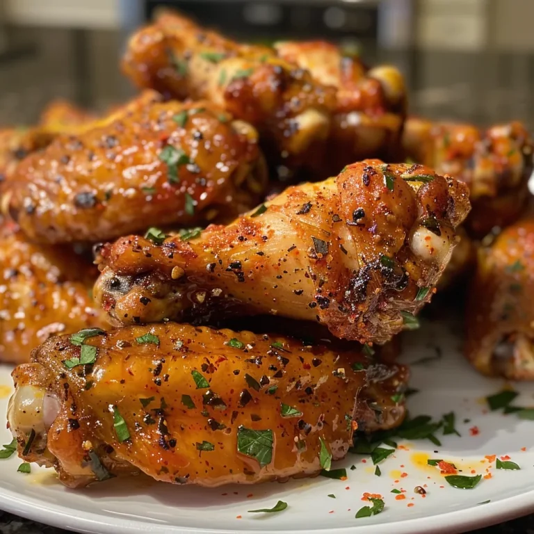 Juicy hot honey wings brined in buttermilk, showcasing a crispy golden-brown exterior.
