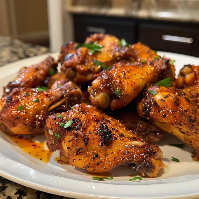 The Sweet and Spicy Chicken Wings That Bring the Family Together A close-up view of juicy Cajun honey chicken wings garnished with parsley.
