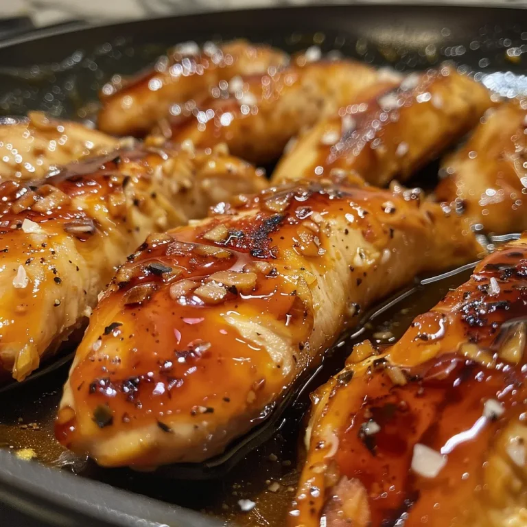 The Sweet and Savory Honey Garlic Chicken That s a Family Favorite Juicy honey garlic chicken breast garnished with herbs on a plate.