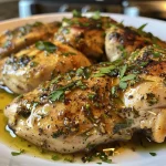 Juicy Garlic Herb Chicken Breast with herbs and spices.