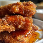 Close-up of crispy golden Hot Honey Chicken on a plate, highlighting the texture.