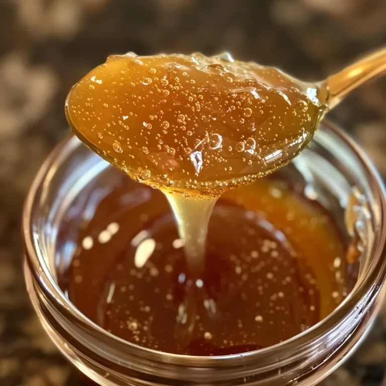 Close-up view of a jar of hot honey with crushed red pepper flakes scattered nearby.
