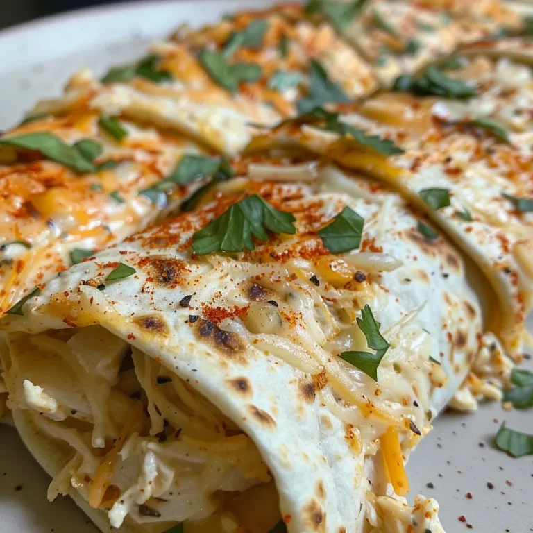 Close-up of low carb cheesy garlic chicken wraps filled with melted cheese and shredded chicken.