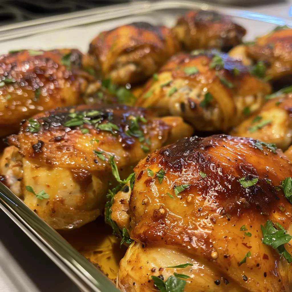 Tender boneless chicken breasts coated in a rich, sweet, and spicy glaze.