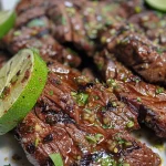 Close-up view of a vibrant Zesty Chili Lime Marinade with fresh ingredients.
