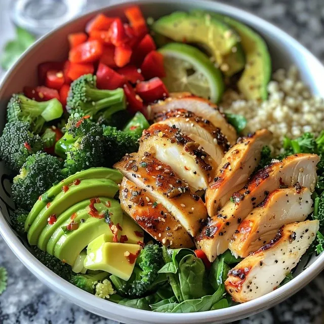 The Wholesome Chicken Veggie Bowl Your Family Will Love A colorful chicken veggie bowl featuring diced red bell peppers, steamed broccoli, and sliced zucchini.