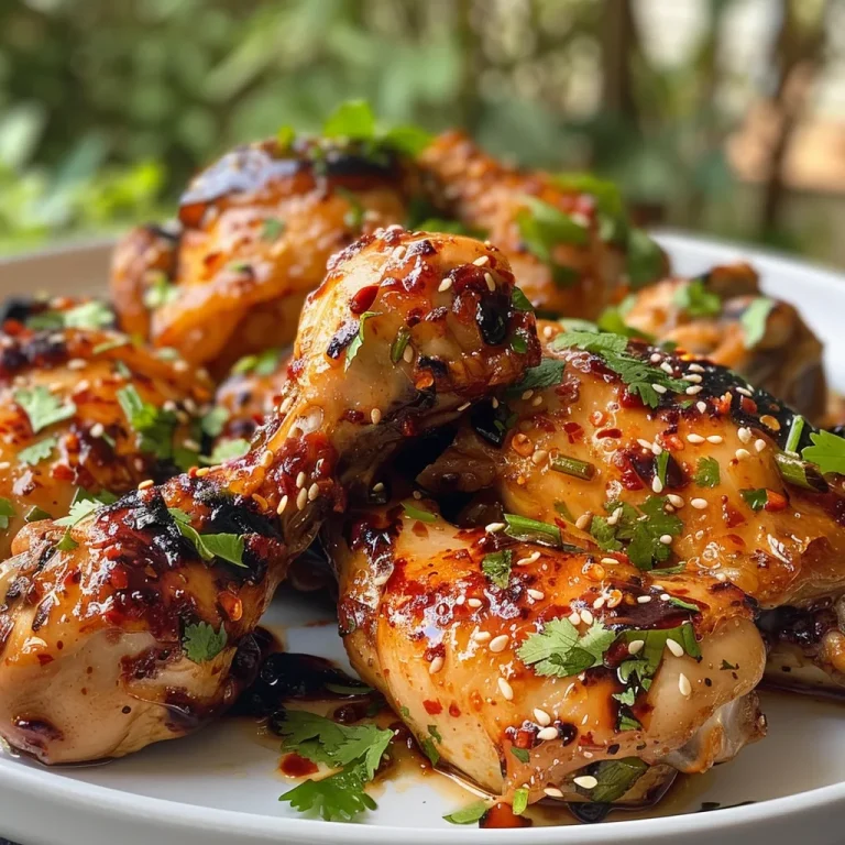 The Sweet Chili Chicken Recipe That Wraps You in Comfort Juicy Baked Sweet Chili Chicken thighs garnished with fresh herbs.