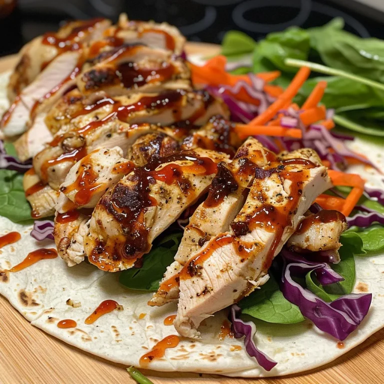 A close-up view of BBQ chicken wraps filled with colorful vegetables.