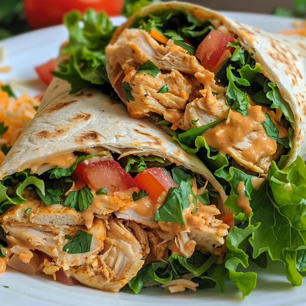 Side view of a juicy Chipotle Chicken Wrap showcasing its fresh fillings.