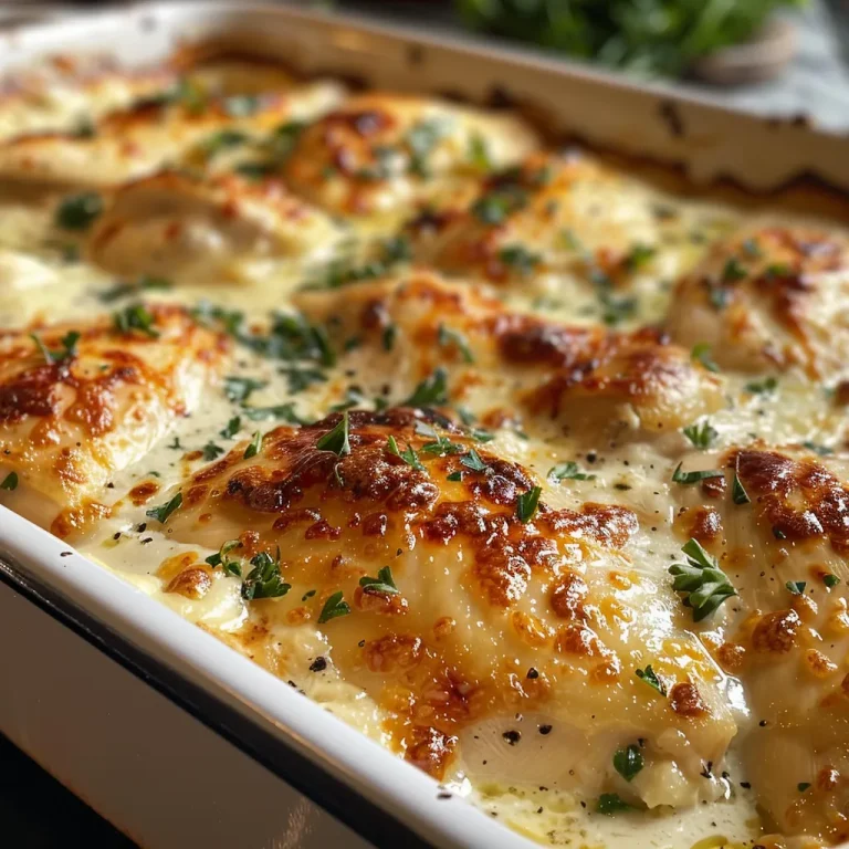 Juicy Creamy Ranch Chicken Thighs Bake presented on a plate, showcasing a golden-brown skin.