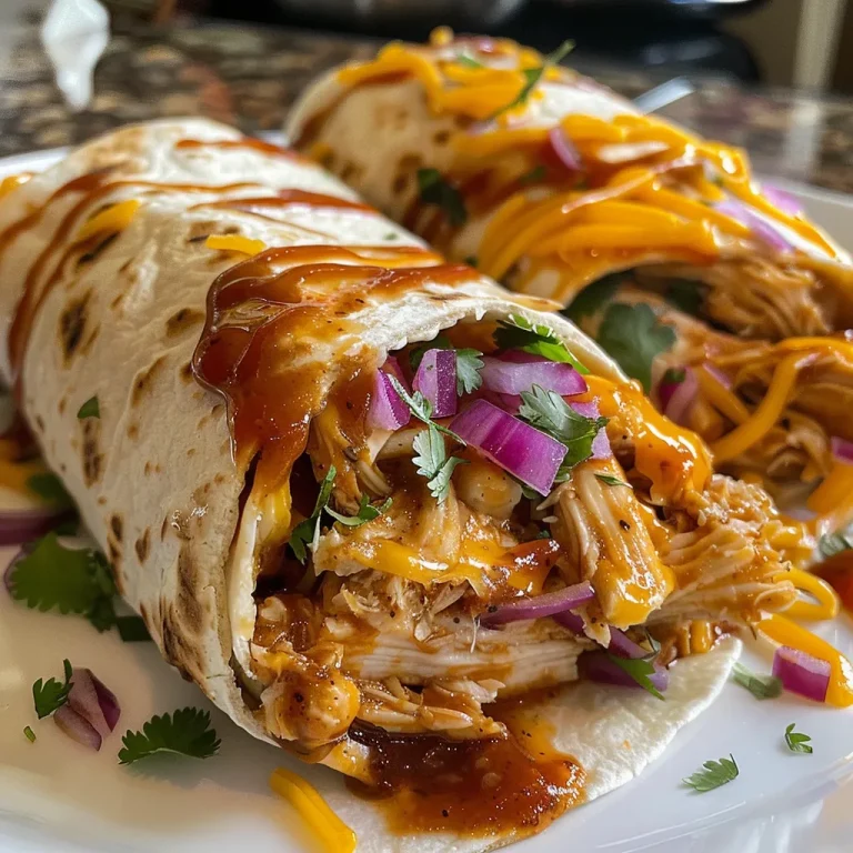 A close-up side view of crispy BBQ chicken wraps filled with shredded chicken and cheese.
