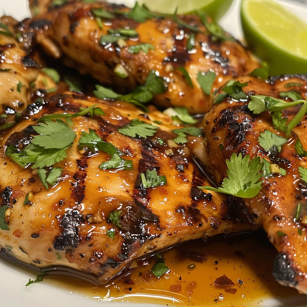 Juicy Honey Chipotle Grilled Chicken Breast with a caramelized glaze.