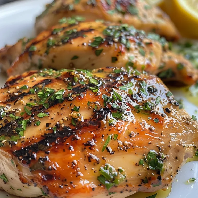 Close-up view of juicy Italian herb chicken thighs, garnished with parsley and spices.