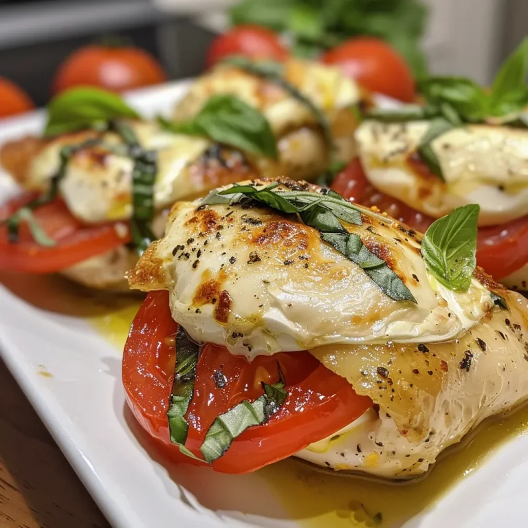 The Heartwarming Stuffed Chicken That Celebrates Summer Gardens Close-up view of stuffed chicken breast filled with fresh mozzarella, tomato, and basil.