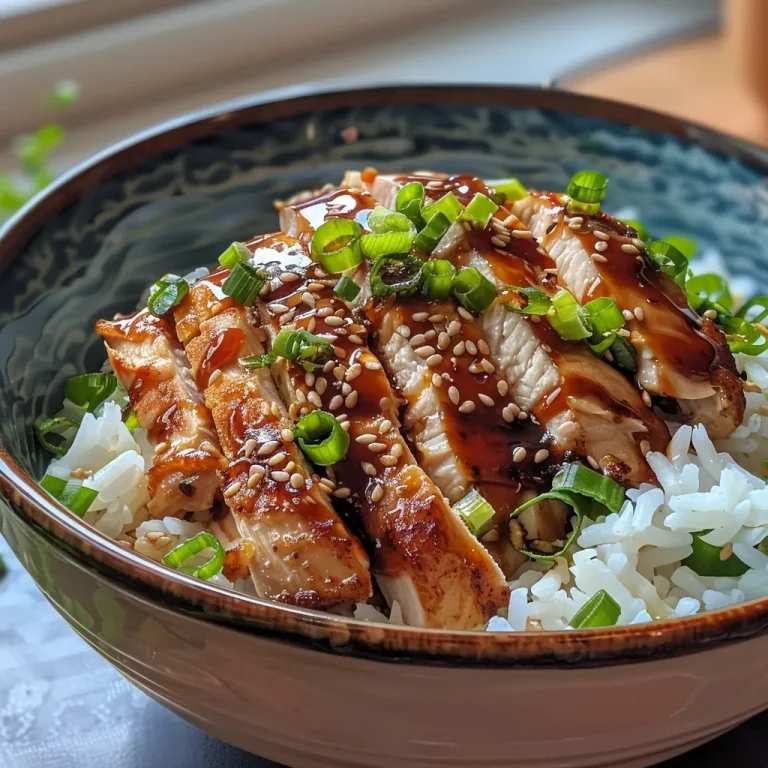 The Teriyaki Chicken Rice Bowl That Whispers Comfort on Busy Nights A close-up view of a Teriyaki Chicken Rice Bowl with colorful vegetables and sesame seeds.
