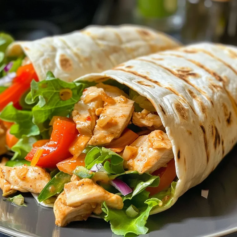 Close-up of a juicy chicken burrito filled with colorful ingredients.
