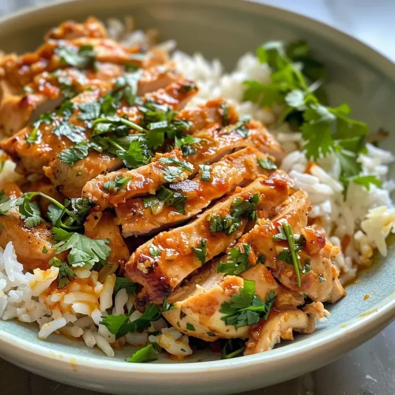 ['Close-up view of a Coconut Chicken Rice Bowl with diced chicken and garnishes.', 'Side angle of a vibrant Coconut Chicken Rice Bowl featuring rice and fresh herbs.', 'Juicy Coconut Chicken Rice Bowl with coconut milk and colorful toppings displayed.', 'Detailed image of a Coconut Chicken Rice Bowl showcasing ingredients like chicken and cilantro.']