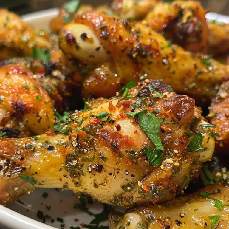 ['Close-up of crispy ranch chicken wings garnished with herbs and spices.', 'Side view of juicy chicken wings coated in ranch seasoning on a wooden platter.', 'Mouthwatering crispy chicken wings with a golden-brown crust and ranch dressing.', 'Delicious chicken wings served in a bowl, highlighted by ranch seasoning and herbs.']