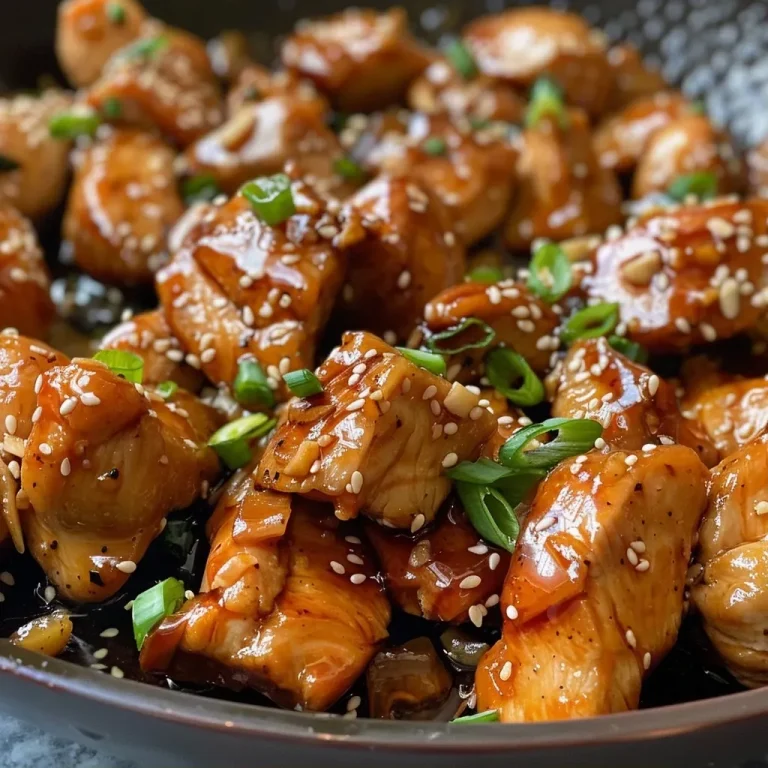 ['Close-up of juicy teriyaki chicken pieces garnished with sesame seeds and scallions.', 'Side view of cooked teriyaki chicken showing a glossy sauce and tender texture.', 'Delicious Easy Teriyaki Chicken displayed in a bowl, featuring vibrant garnishes.', 'Freshly made teriyaki chicken pieces glistening with sauce and spices.']