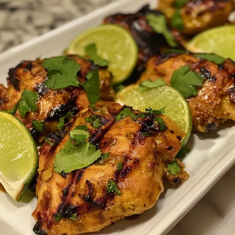 ['Juicy grilled curry chicken with a golden-brown crust, garnished with fresh cilantro.', 'Close-up of succulent grilled chicken pieces marinated in curry spices with a side view shot.', 'Flavorful grilled chicken breast coated in a rich curry glaze, captured from the side.', 'Tasty grilled curry chicken sitting on a plate, highlighting the marinated surface texture.']
