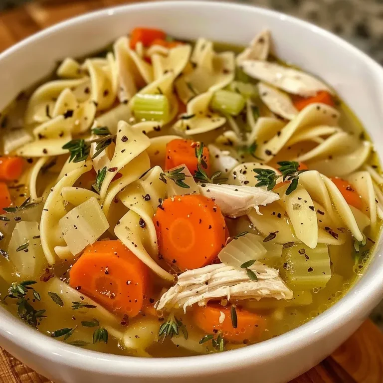 ['Close-up of a bowl of Lemon Rosemary Chicken Noodle Soup with vibrant ingredients visible.', 'Side view of a hearty bowl of chicken noodle soup garnished with lemon and rosemary.', 'Juicy Lemon Rosemary Chicken Noodle Soup presented in a rustic bowl, showcasing colorful vegetables.', 'Detailed view of Lemon Rosemary Chicken Noodle Soup with noodles, chicken, and fresh herbs.']