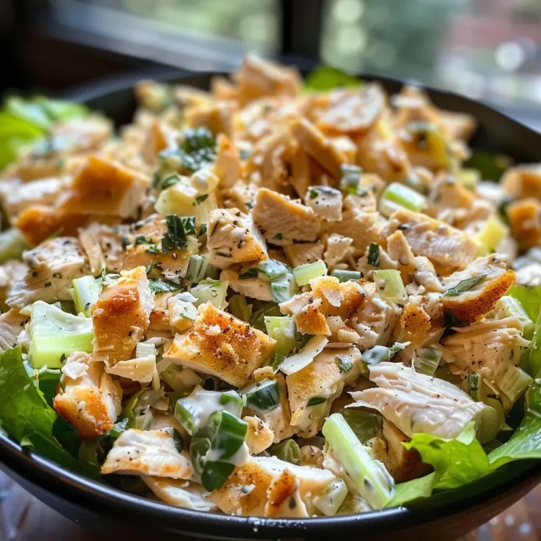 ['A close-up of a fresh Parmesan Chicken Salad with diced chicken, celery, and green onions.', 'Side view of a vibrant Parmesan Chicken Salad featuring chicken and grated Parmesan on top.', 'Juicy Parmesan Chicken Salad displayed on a plate, highlighting its creamy texture and colorful ingredients.', 'Detailed close-up of a bowl filled with Parmesan Chicken Salad, showcasing chopped vegetables and grated cheese.']