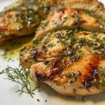 ['Close-up view of juicy Ranch Grilled Chicken on a plate.', 'Side view of perfectly grilled chicken seasoned with ranch spices.', 'Succulent Ranch Grilled Chicken with a golden-brown crust.', 'Tender boneless chicken breasts garnished with herbs.']