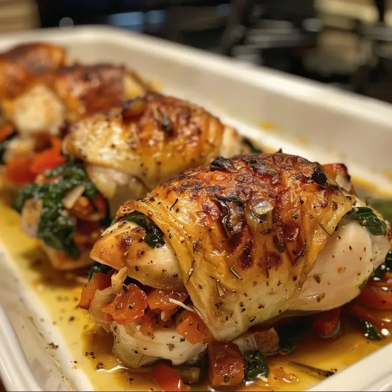 ['Juicy Tuscan Stuffed Chicken with visible roasted red peppers and provolone cheese.', 'Close-up view of a sliced Tuscan Stuffed Chicken, showcasing its colorful filling.', 'Side view of Tuscan Stuffed Chicken, featuring fresh spinach and melted cheese.', 'Detailed look at Tuscan Stuffed Chicken, highlighting vibrant ingredients and textures.']