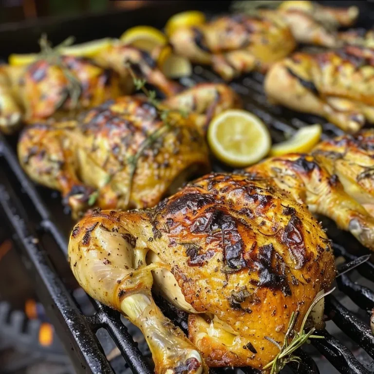 ['Close-up view of juicy Tuscan-style spatchcock chicken, grilled to perfection.', 'Side angle photo of a whole spatchcock chicken with a golden-brown crust and herbs.', 'Detailed shot of grilled chicken featuring vibrant lemon zest and rosemary garnish.', 'Tantalizing image of succulent Tuscan-style spatchcock chicken on a rustic plate.']