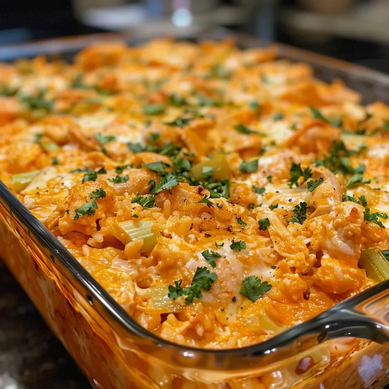 ['A close-up side view of a luscious Buffalo Chicken Casserole, showcasing its rich colors and textures.', 'A detailed photograph of a serving of Buffalo Chicken Casserole with visible layers of chicken, cheese, and rice.', 'A side profile of a warm Buffalo Chicken Casserole, featuring bubbling cheese and vibrant ingredients.', 'Close-up view of Buffalo Chicken Casserole, highlighting the juicy chicken and melted mozzarella on top.']
