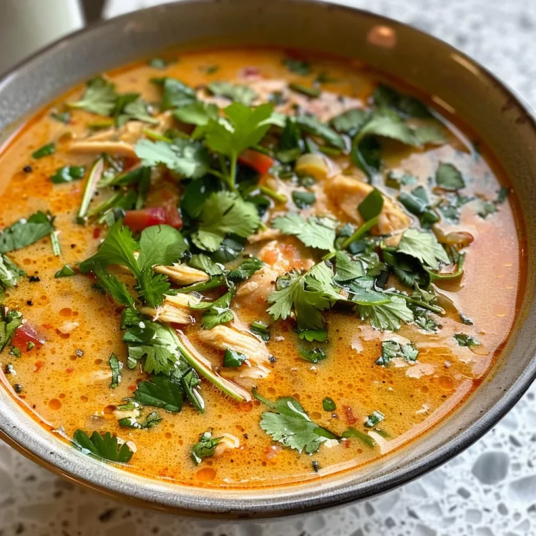 ['A creamy bowl of chicken and pumpkin soup with herbs on top, photographed from the side.', 'Close-up view of succulent chicken and pumpkin soup with fresh greens and herbs.', 'Delicious, vibrant chicken and pumpkin soup served in a rustic bowl, garnished with basil and cilantro.', 'Side view of a hearty chicken and pumpkin soup, showcasing its creamy texture and colorful ingredients.']