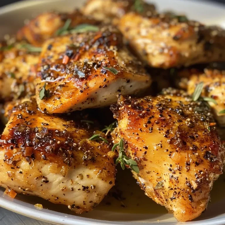 ['Close-up view of juicy Apple Cider Vinegar Chicken on a plate.', 'Side angle of succulent chicken breasts marinated in apple cider vinegar.', 'Deliciously glazed Apple Cider Vinegar Chicken displayed elegantly.', 'Tender chicken showcasing a rich apple cider vinegar glaze.']