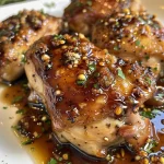 ['Juicy Balsamic Fig Glazed Chicken with a glossy sauce, garnished with fresh rosemary.', 'Close-up of tender, glazed chicken breasts drizzled with balsamic fig sauce on a plate.', 'Side view of succulent chicken coated in a rich balsamic fig glaze, showcasing its shine and tenderness.', 'Appetizing Balsamic Fig Glazed Chicken dish with a vibrant sauce and aromatic herbs.']