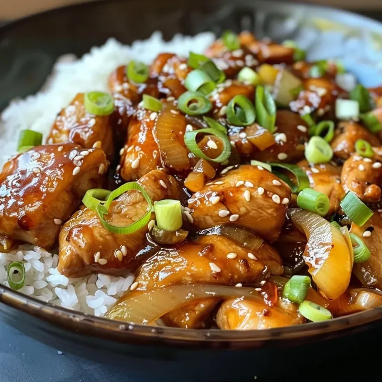 ['Close-up view of juicy Bourbon Chicken pieces on a plate.', 'Side view of Bourbon Chicken garnished with scallions and served in a dish.', 'Appetizing Bourbon Chicken featuring tender chicken thighs and a glossy sauce.', 'Detailed look at succulent Bourbon Chicken with vibrant green scallions.']