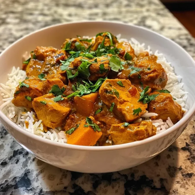 ['Close-up view of Pumpkin Butter Chicken Curry in a bowl, showcasing tender chicken and vibrant orange sauce.', 'Side angle of a delectable serving of Murgh Makhani with pumpkin and spices, garnished with fresh herbs.', 'Juicy pieces of chicken in a creamy pumpkin curry, presented in a stylish dish, highlighting texture and color.', 'Appetizing Pumpkin Butter Chicken Curry in a white bowl, featuring a rich sauce and garnished with cilantro.']